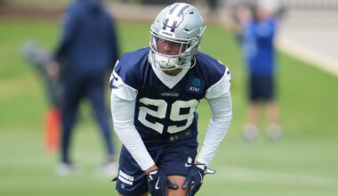 May 1, 2026; Frisco, TX, USA; Dallas Cowboys cornerback Devin Moore (29) goes through a drill during practice at the Ford Center at the Star Training Facility in Frisco, Texas.