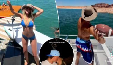 Jaxson Dart and girlfriend share wild video of July 4th celebration