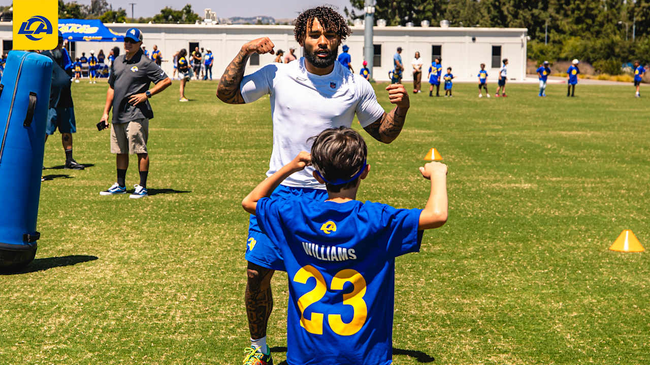 COMMUNITY PHOTOS: Kyren Williams leads Rams Football Academy members in a minicamp at the Rams football facility