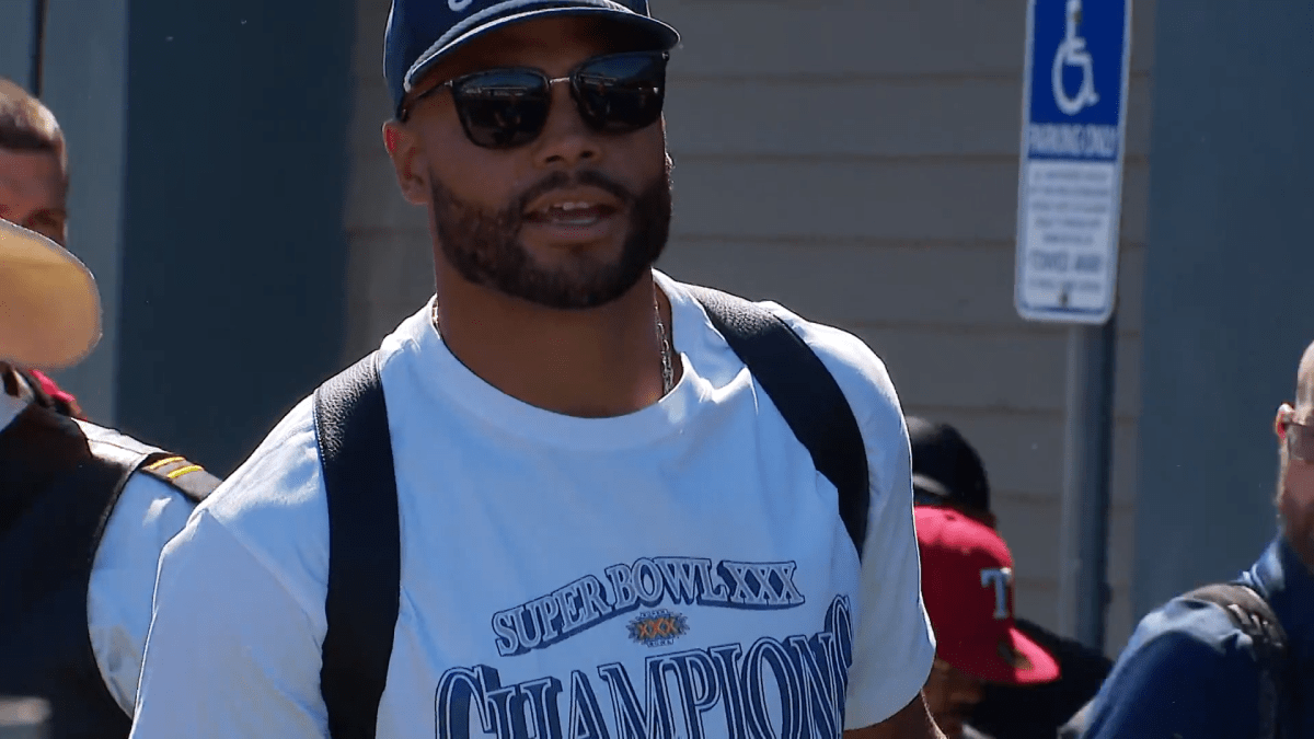 Cowboys arrive for camp and Dak wears Super Bowl XXX merch – NBC 5 Dallas-Fort Worth