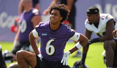 Ja’Kobi Lane takes flight at 2nd day of Ravens training camp