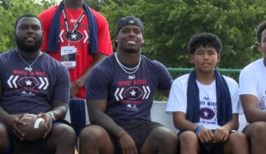 Houston Texans Woody Marks hosts football camp for military children