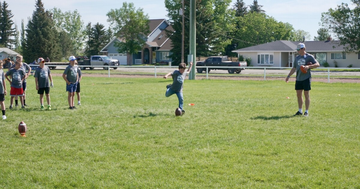 'Be that role model': 3 Montana State Bobcats lead football camp in Fairfield