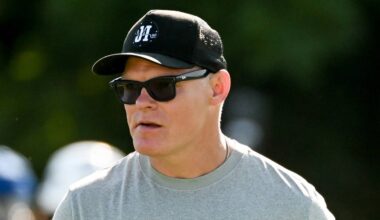 Indianapolis Colts GM Chris Ballard is seen on day two of training camp