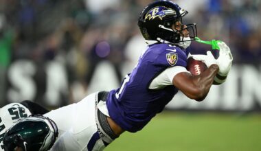 Ja'Kobi Lane has TD catch on promising night for Ravens rookie receivers in 24-7 win over Eagles