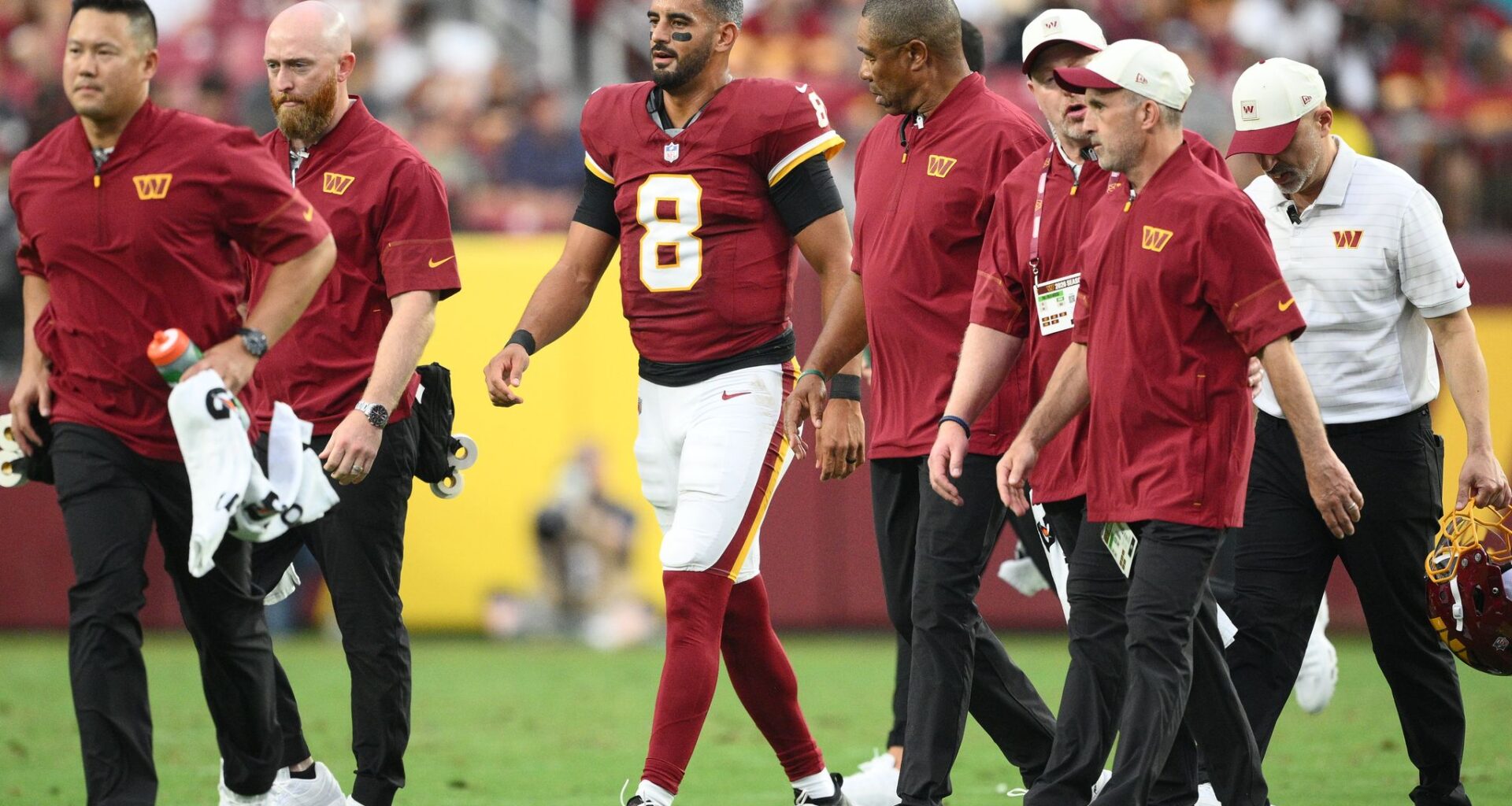 Commanders QB Marcus Mariota has a sprained MCL in his right knee, AP source says