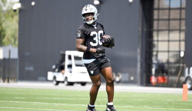 Las Vegas Raiders rookie running back Mike Washington Jr.