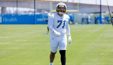 Chargers Camp: Branson Taylor gets first-team look again, Defense makes plays