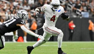 Cardinals rookie RB Jeremiyah Love to miss a week of practice with sore ankle