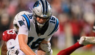 Panthers win on last-second touchdown as rookie quarterback stars
