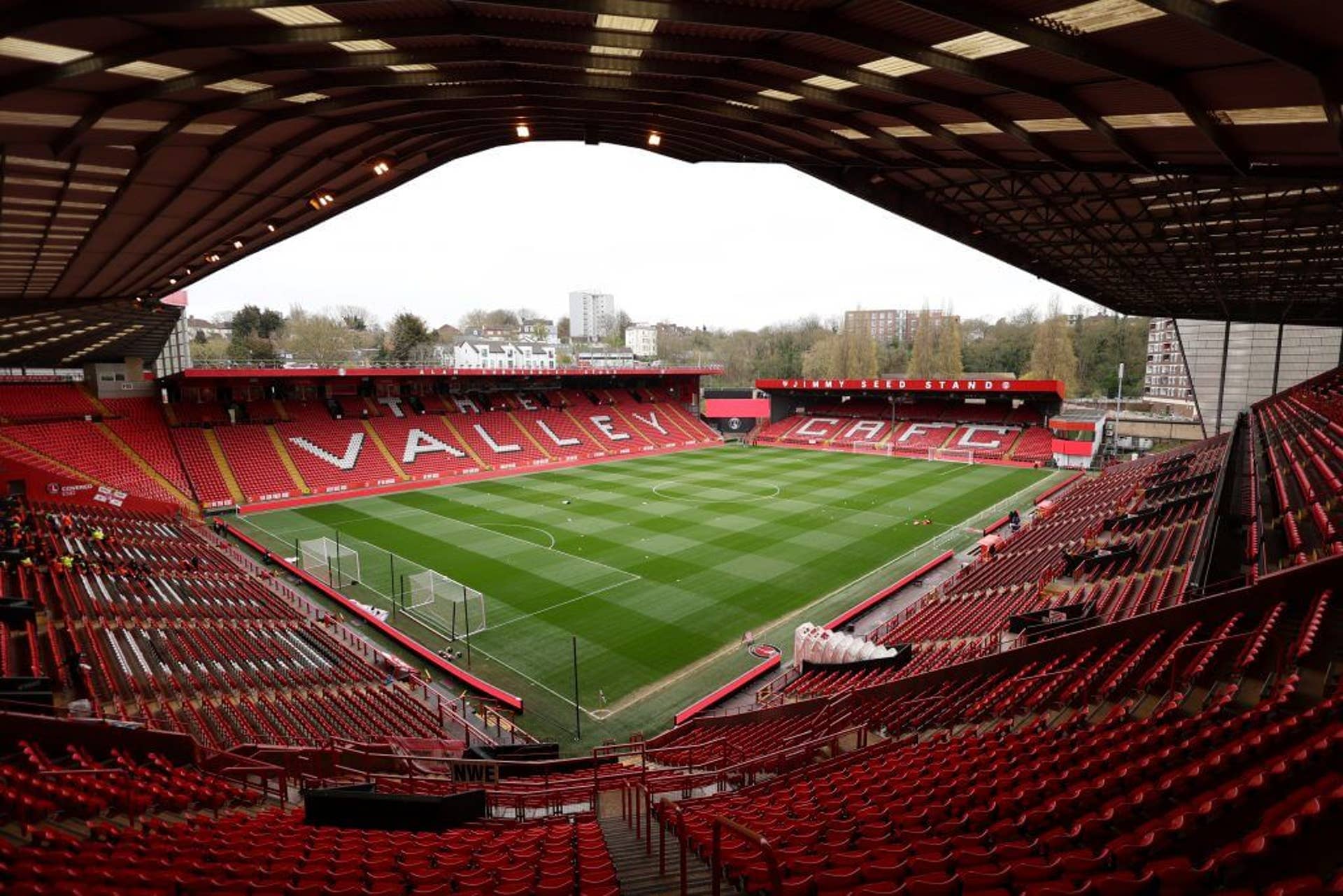 General view of the inside of Charlton's home stadium, The Valley.