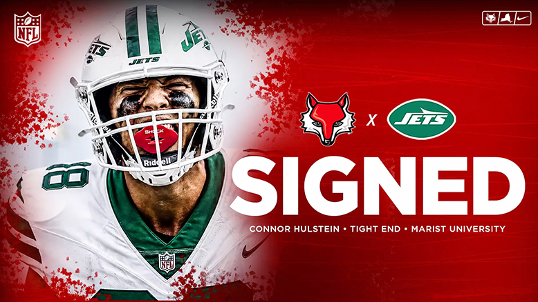 Connor Hulstein, who played tight end for the Marist University football team in the 2025 season, is part of the New York Jets' 90-man roster for training camp.
