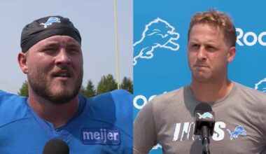 Jared Goff backs Seth McLaughlin after first practice with Detroit Lions’ starting offense