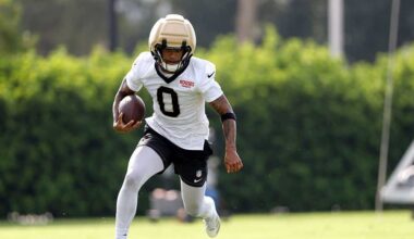 Jordyn Tyson suffers hamstring injury at Saints camp
