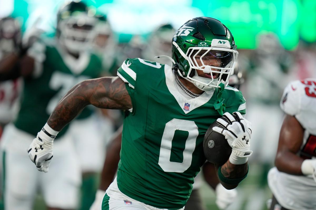 Braelon Allen makes emphatic Jets return with touchdown after 11-month layoff
