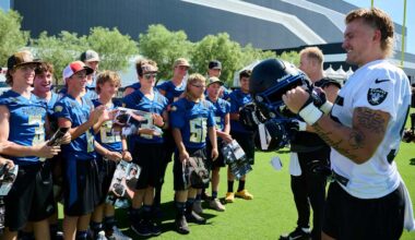 Photos: Raiders surprise high school with new helmets