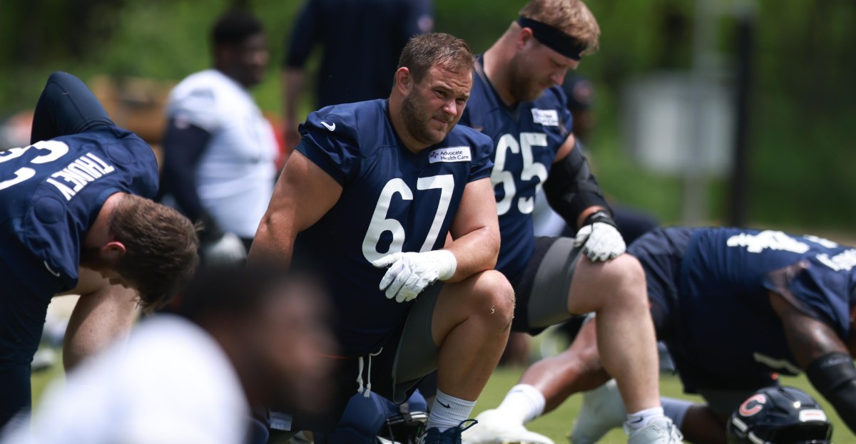 Bears cooking with Garrett Bradbury, Luther Burden hype, left tackle competition