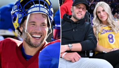 Matthew Stafford's wife Kelly shows PDA at Rams training camp