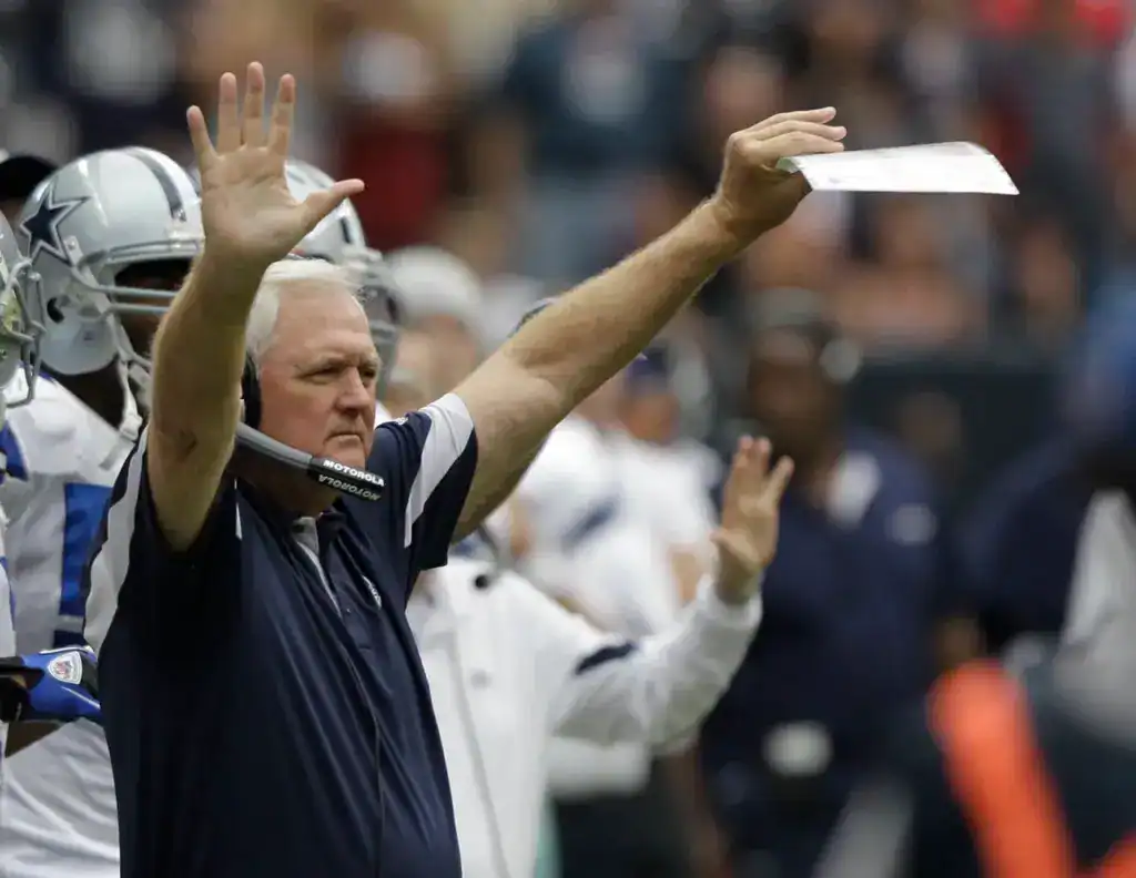 Dallas is Chasing Rare Preseason History in 2026 Dallas Cowboys head coach Wade Phillips signals from the sideline in a historical Cowboys image featured in a look at Dallas preseason history.