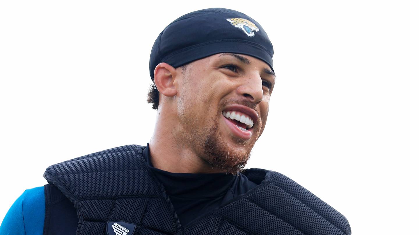 Jacksonville Jaguars wide receiver Parker Washington (11) smiles during the third day of NFL Training Camp at the Miller Electric Center on Friday, July 31, 2026, in Jacksonville, Fla.