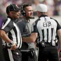 Green Bay Packers head coach Matt LaFleur is shown during the first quarter of their game against the Minnesota Vikings Sunday, Sept. 13, 2026 at U.S. Bank Stadium in Minneapolis, Minnesota.