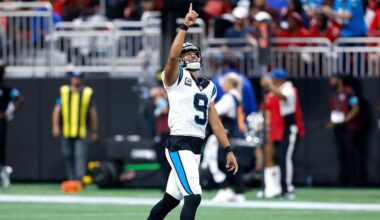 Young throws 3 TD passes as Panthers dominate Falcons 34-3