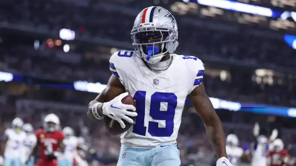 Dallas Cowboys receiver Ryan Flournoy celebrates after making a catch.