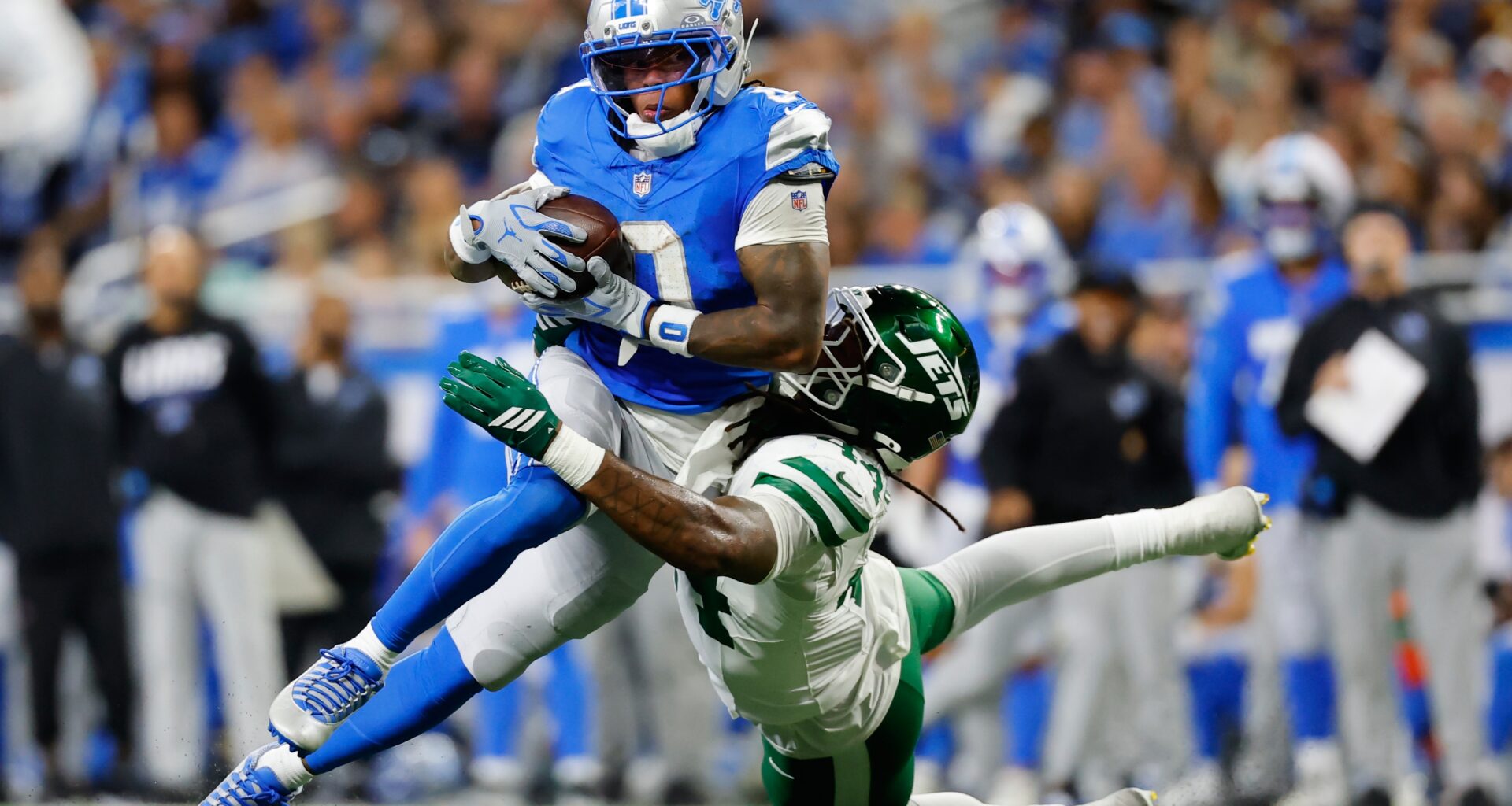 Jahmyr Gibbs’ 3rd touchdown with 2:25 left lifts Lions to 31-24 win over Jets