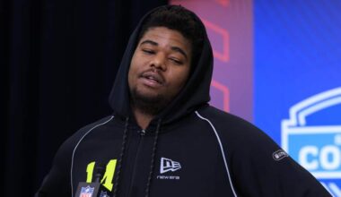 Zxavian Harris at the NFL Combine.