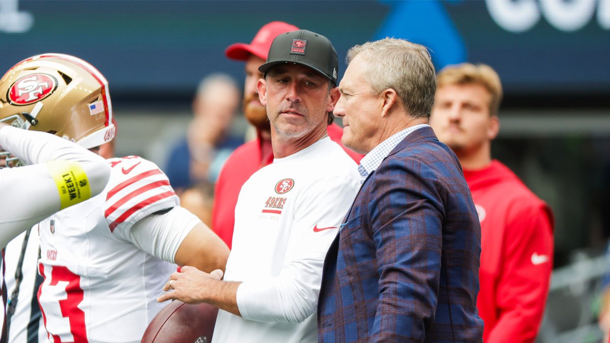 John Lynch dealing with ‘ornery’ Kyle Shanahan after crash – NBC Sports Bay Area & California