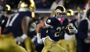 RB Aneyas Williams ready to make long-awaited 1st college start as No. 4 Notre Dame faces Wisconsin