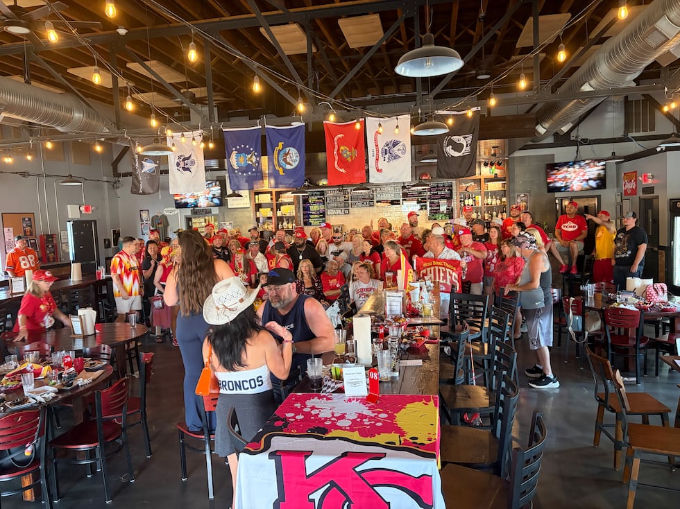 Chiefs fans gathered at Callsign Brewing in North Kansas City ahead of the team's season...