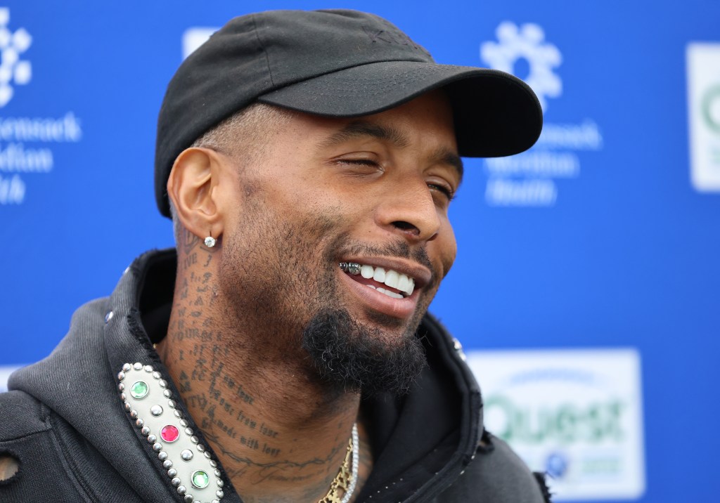 New York Giants wide receiver Odell Beckham speaking to the media.
