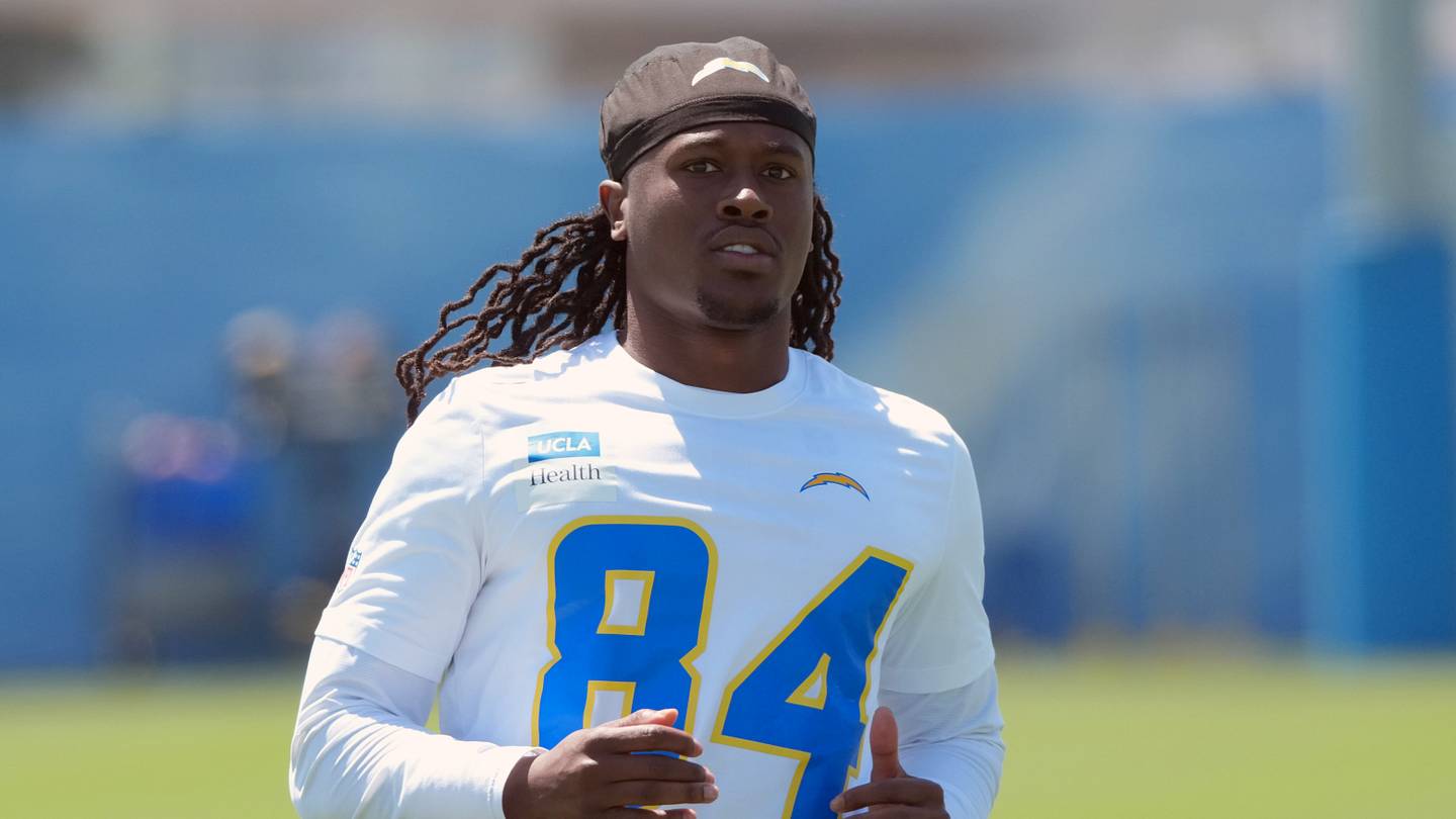 May 19, 2026; El Segundo, CA, USA; Los Angeles Chargers receiver KeAndre Lambert-Smith (84) during offseason workouts at The Bolt. Mandatory Credit: Kirby Lee-Imagn Images