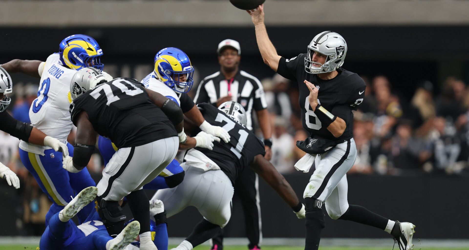 Las Vegas Raiders quarterback Kirk Cousins vs. Los Angeles Rams