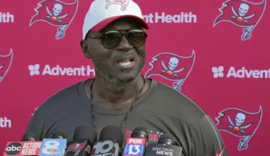 ampa Bay Buccaneers head coach Todd Bowles speaks to the media after practice at NFL football minicamp Thursday, June 12, 2025, in Tampa, Fla. (AP Photo/Chris O’Meara)