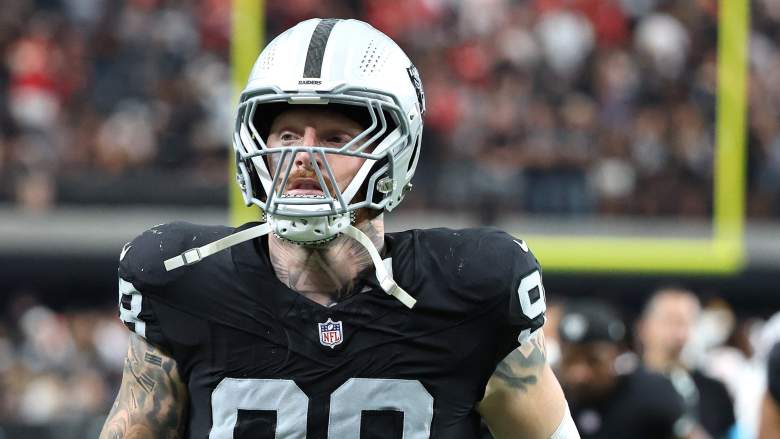 LAS VEGAS, NEVADA - OCTOBER 04: Maxx Crosby #98 of the Las Vegas Raiders leaves the field after a 30-27 loss to the Kansas City Chiefs at Allegiant Stadium on October 04, 2026 in Las Vegas, Nevada. (Photo by Ethan Miller/Getty Images)