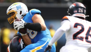 Broncos safety Talanoa Hufanga exits with ankle injury