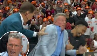Nick Saban shoves Pat McAfee for his Alabama-Georgia pick
