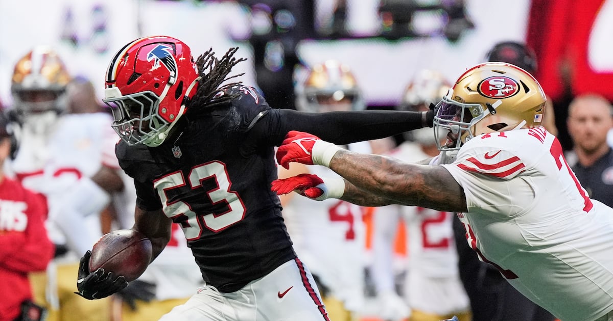 A week after frightening injury, Falcons rookie Daniels comes up big in win over 49ers – WSB-TV Channel 2