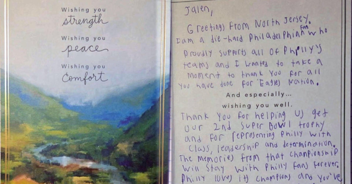 Eagles fans flood Jalen Hurts with letters of support after blood clot diagnosis