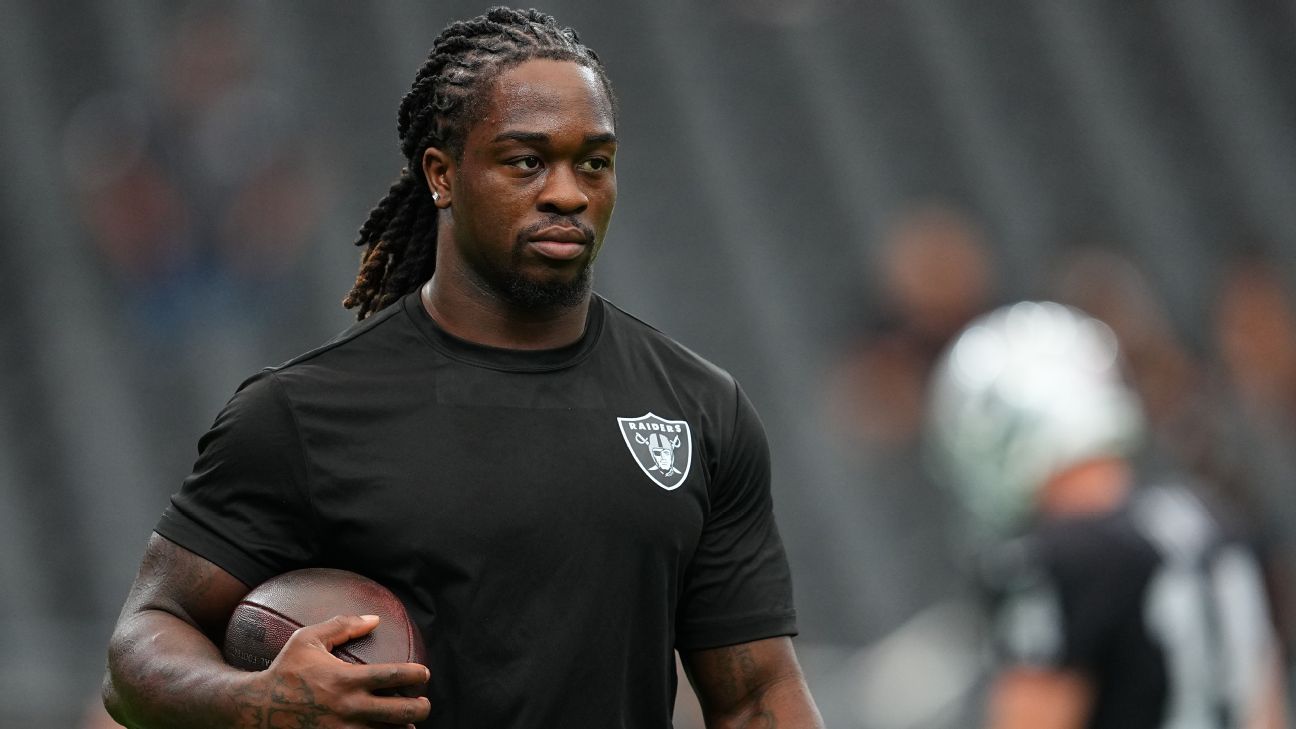 Raiders RB Ashton Jeanty (ankle/foot) questionable vs. Pats