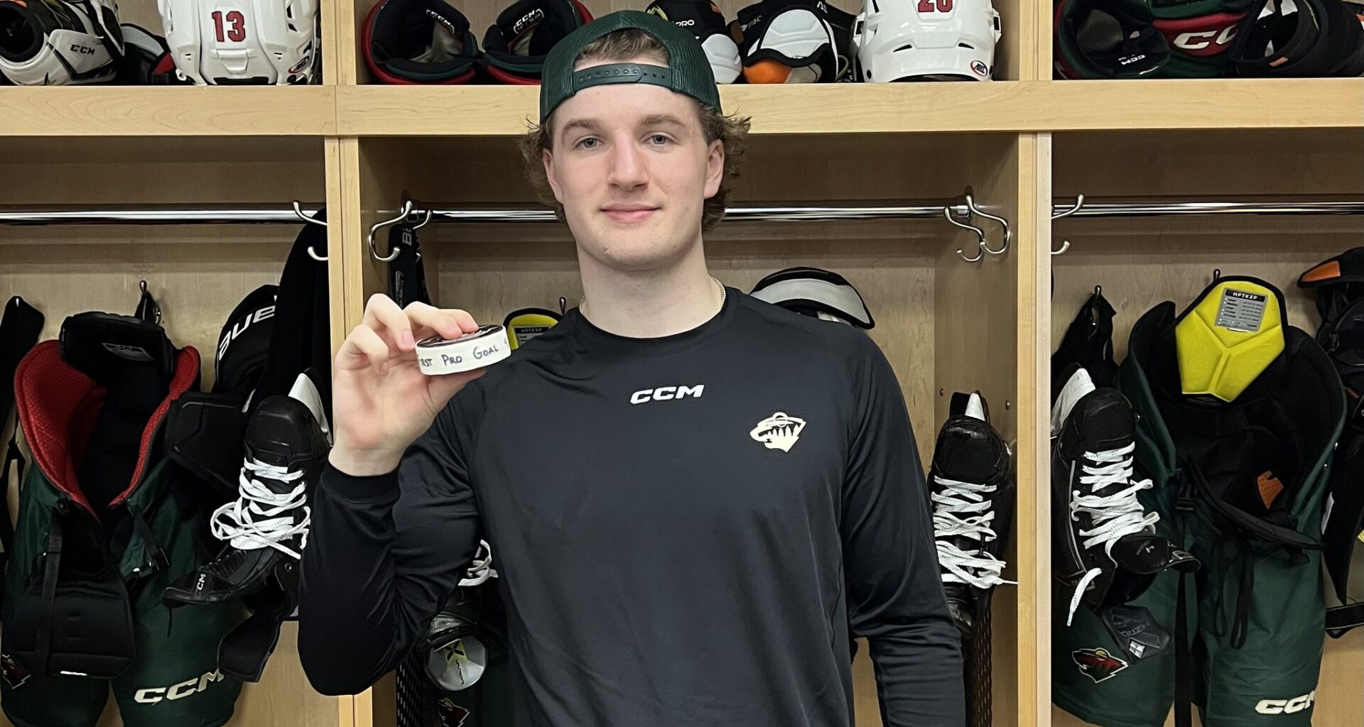 Luke Mistelbacher nabbed his first professional goal in the AHL with the Iowa Wild after signing an amateur tryout contract earlier this month. (Iowa Wild Facebook)