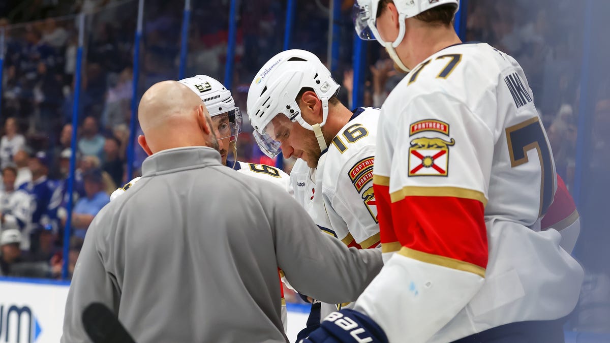 Panthers star leaves game after hit