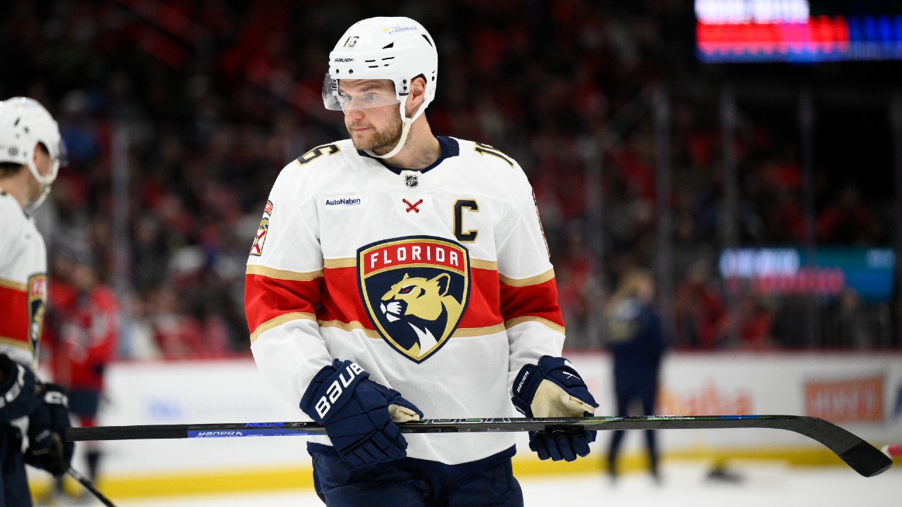 Panthers captain Barkov injured on hit from Lightning's Hagel