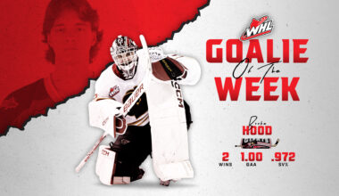 2025 NHL Draft-eligible netminder Hood named WHL Goaltender of the Week