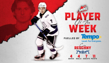 2025 NHL Draft-eligible forward Reschny named Tempo WHL Player of the Week