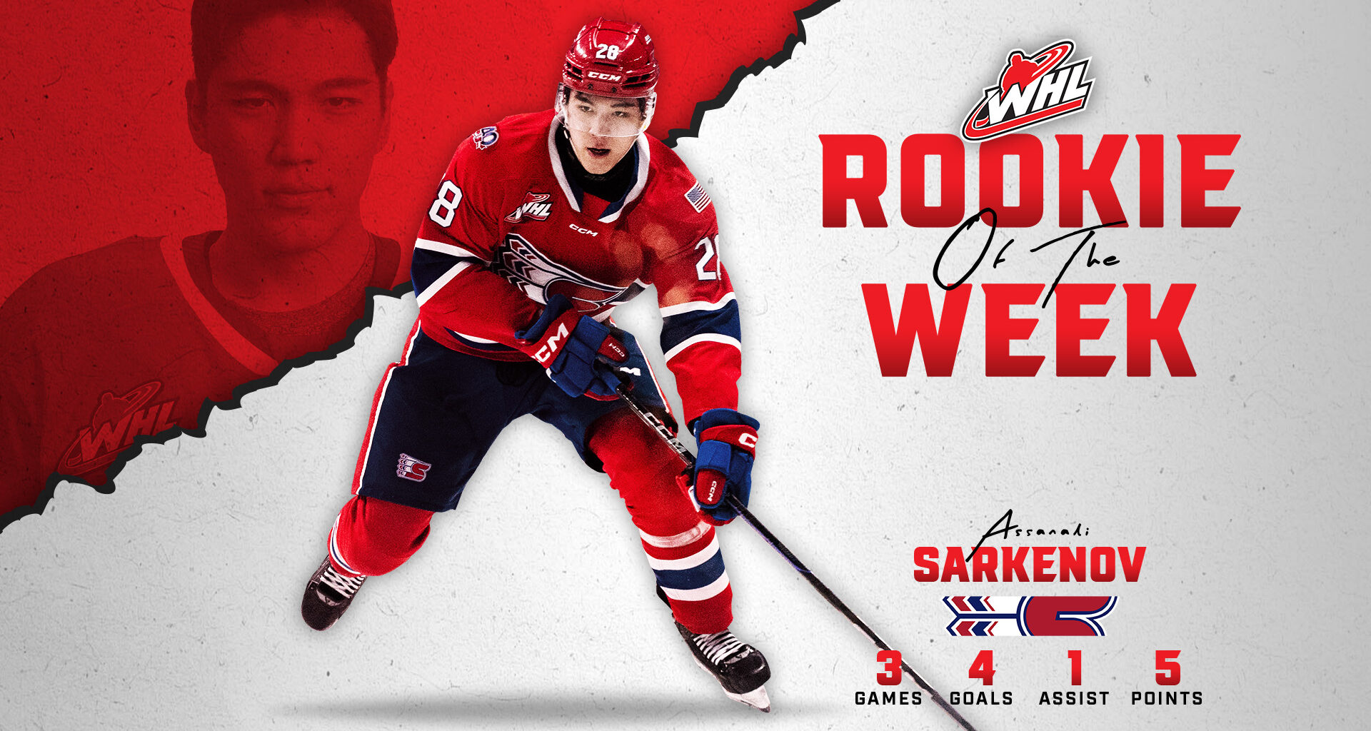 2025 NHL Draft-eligible forward Sarkenov named WHL Rookie of the Week