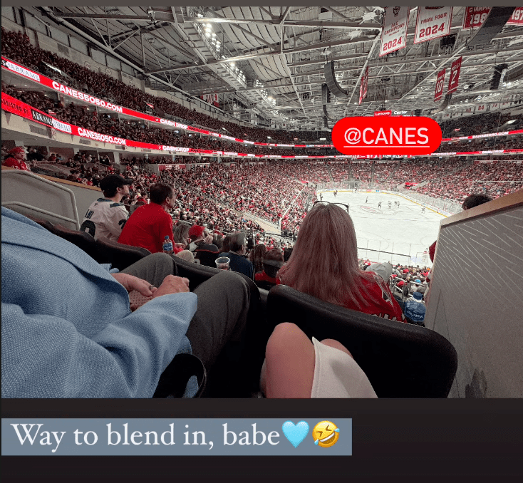 Jordon Hudson joked about Bill Belichick's clothing choice for the playoff hockey game.