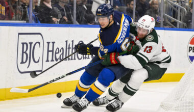 Blues Recall Nikita Alexandrov, Colten Ellis, Corey Schueneman